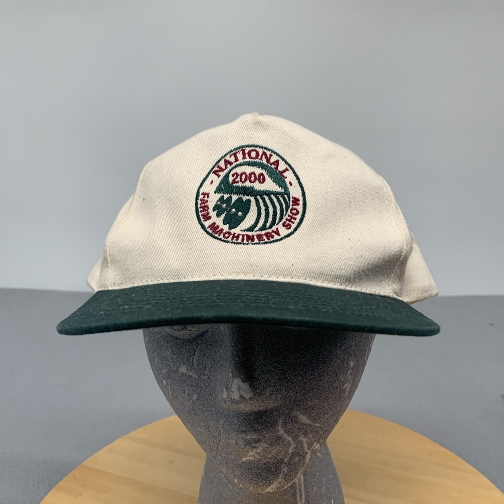VTG 2000 National Farm Machinery Show Snapback Hat Cap Cream Green Louisville